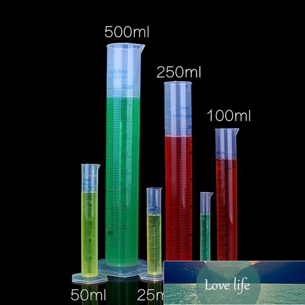 10/25/50/18/250 / 500ml de medição de plástico cilindro de medição cilindros graduados para fontes de laboratório Ferramentas de laboratório TT-Best