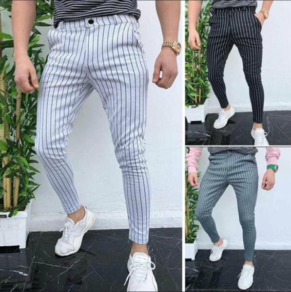 

fashion boutique pants 2021 stripe men's casual trousers, Black