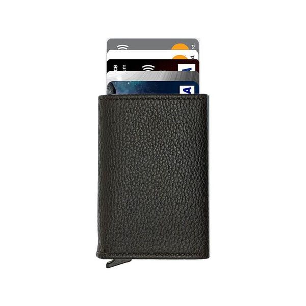 

card holders holder wallet men women genuine leather bank case, Brown;gray