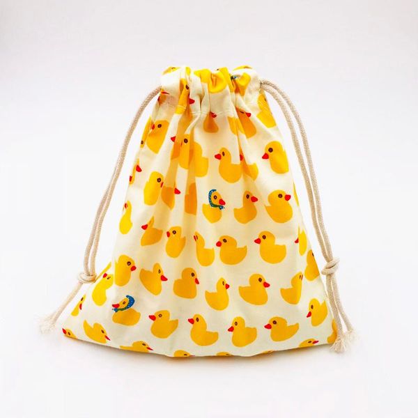 

gift wrap er 14x16cm jewelry pouches yellow duck print cotton bag drawstrings strong bags beads storage