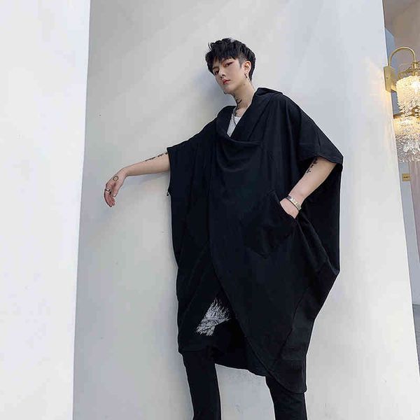

short short, jagged sleeve loose h3e7, White;black