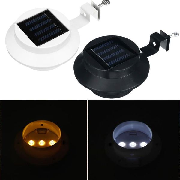 

solar lamps waterproof lamp sensor outdoor garden gutter lights 3 led sink powered fence yard roof wall