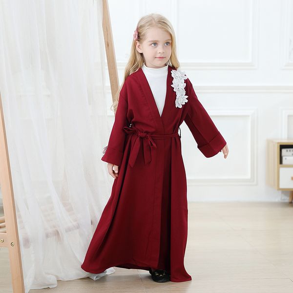 

Muslim Girl Abaya Dubai Turkey Abayas for Children Caftan Long Dresses Kids Moroccan Kaftan Islamic Clothing Vestidos Largos