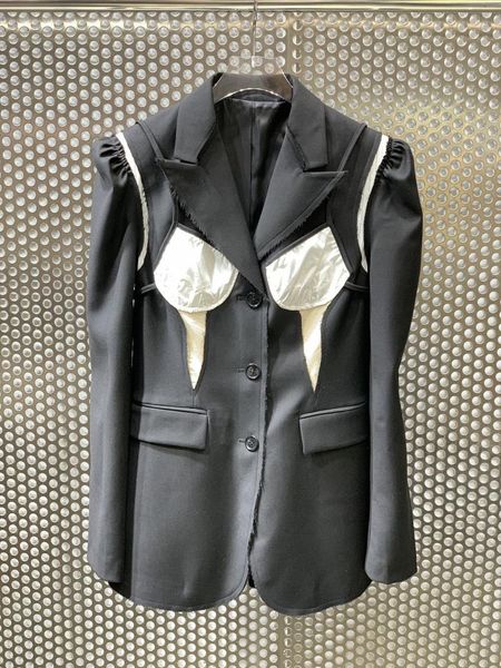 

spring women luxury fake two piece fashion casual blazer jacket for ladies chic outerwear coat ddxgz2 2.20 women's suits & blaz, White;black