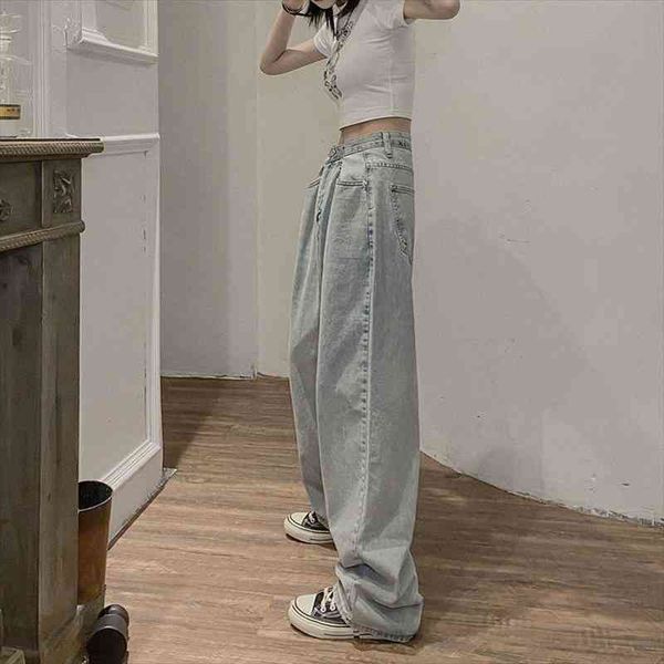 

high waist clothes wide leg women jean denim clothing blue streetwear vintage quality woman fashion harajuku straight pants