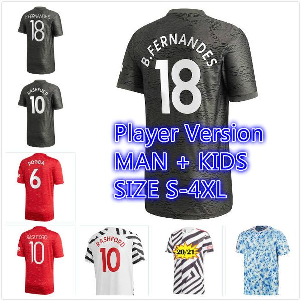 

20 21 rashford pogba fernandes van de beek cavani soccer jersey 2021 man greenwood utd football shirt men + kids kit sets, Black;yellow