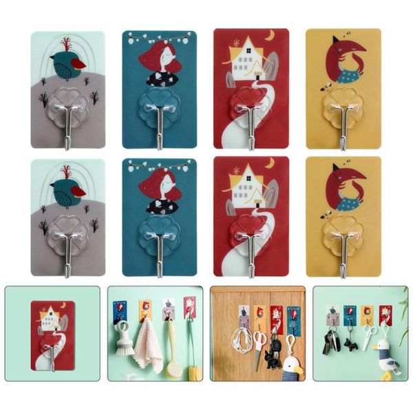 

hooks & rails 40pcs creative wall hangers nail-self-adhesive (assorted color)