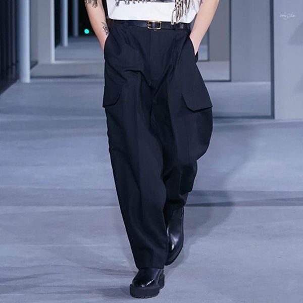 Erkek Pantolon Rahat Yaz Milano Moda Haftası High-end Özel Harlan Işık Lüks Gevşek Büyük Cep Tayt