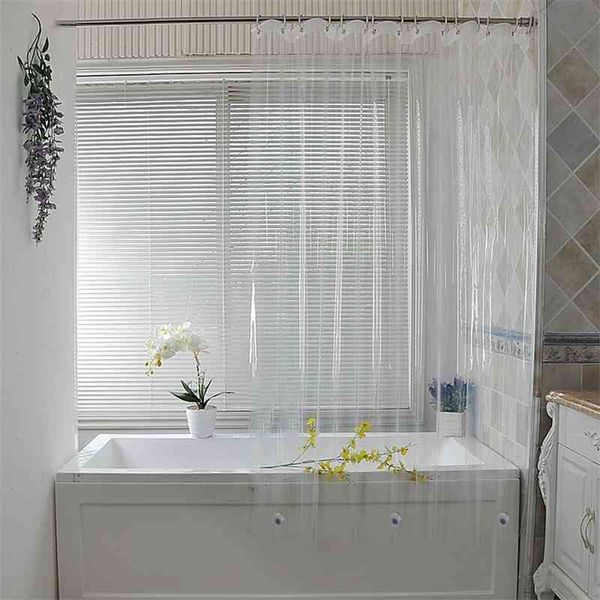 UFRiday Clear Curtain Duche Impermeável Chuveiro de Plástico Cortinas Cortina Transparente para Banheiro Modeu PEVA Banho Cortinas 210609