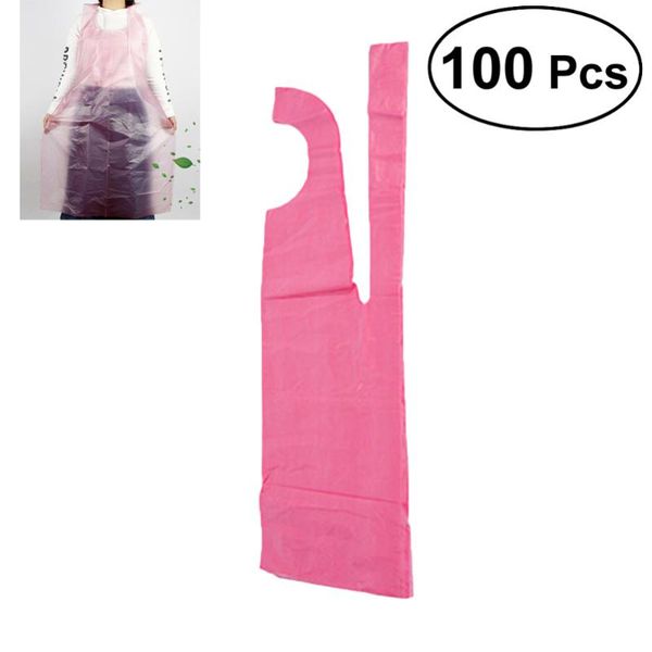 

aprons 100pcs pure color disposable neck strap apron waterproof restaurant and home kitchen