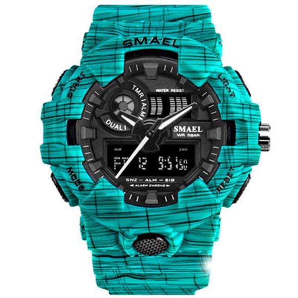 

wristwatches outdoor sports waterproof dual-display men's watches multifunctional led stainless steel electronic watch 2021 leisure sty, Slivery;brown