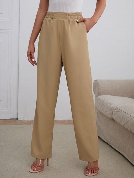 

high waist slant pockets pants y3ab#, Black;white