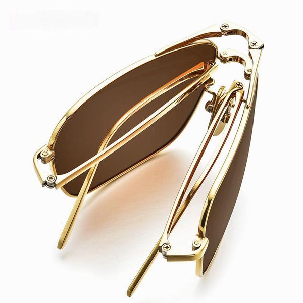

pure titanium folding sunglasses male ultra-light driver mirror polarizing driving square ip plating glasses women, White;black
