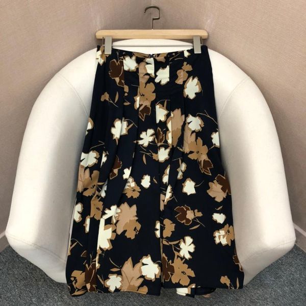 

skirts women 2021 fashion pleated print skirt 0331, Black