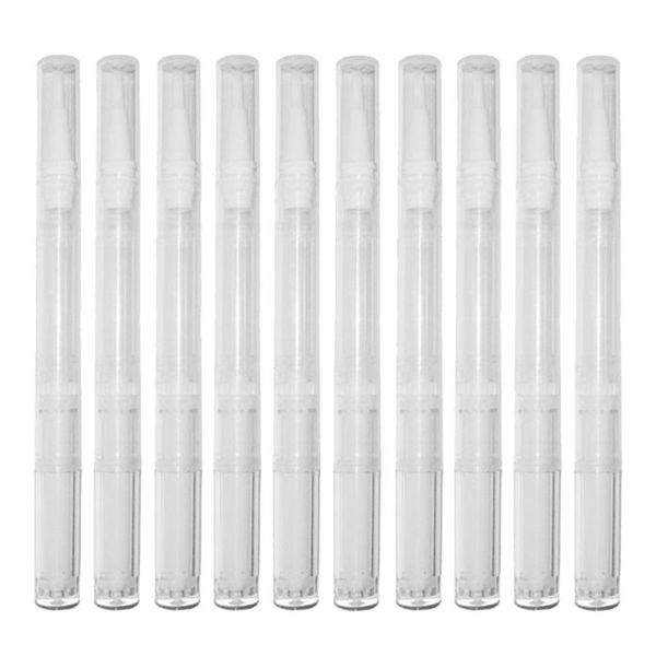 

storage bottles & jars 10pcs transparent empty tubes rotary pens nail oil pen with brush tip cosmetic lip gloss container applicators eyelas