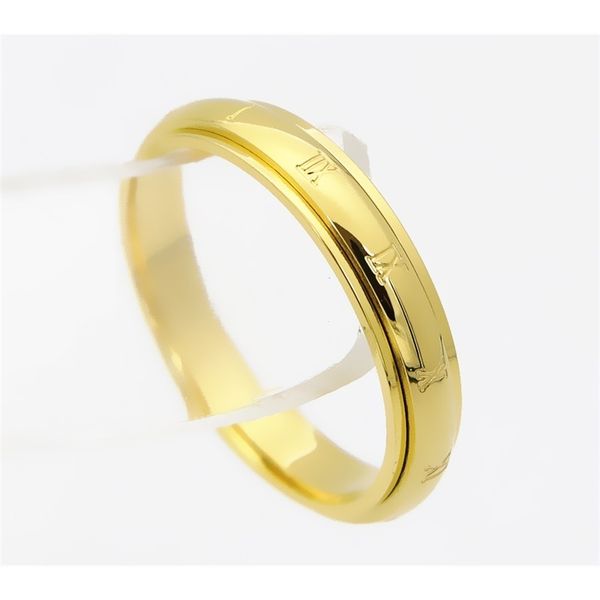 

ovillo new products on the shelves fine roman digital rotary ring titanium steel personality to create a pure gold, Black