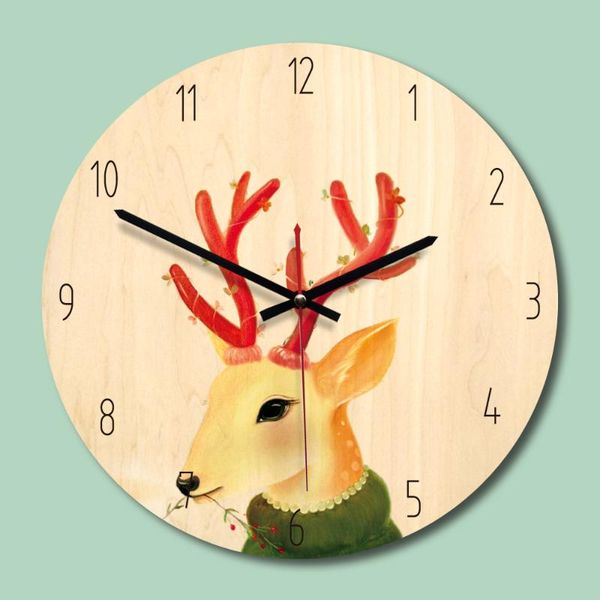 

wall clocks 2021 home decoration wooden clock bedroom mute cartoon cute watch