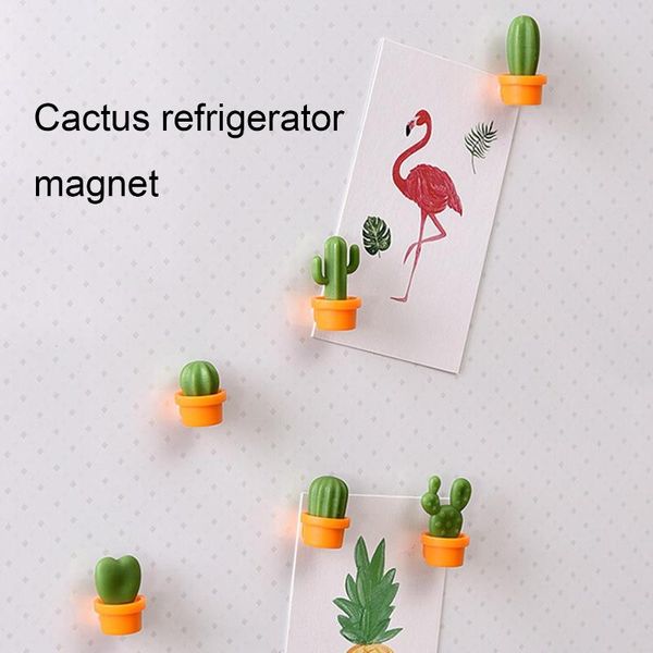 

6pcs practical fridge magnets cute plants shape sticker kitchen convenient cactus magnet button tools accessories