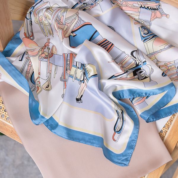 

(buy 1 get 1 spring silk scarf women letter shawl scarf fashion neck ring christmas gift wholesale, Blue;gray