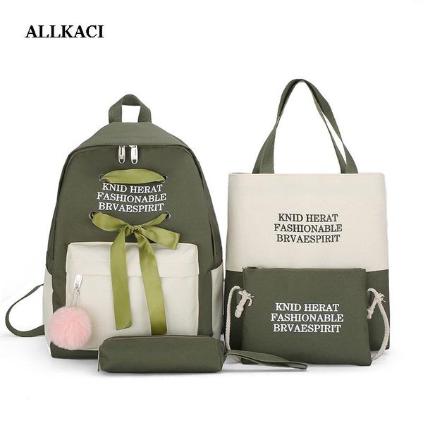 

backpack girls canvas 4 pcs/set woman school backpacks schoolbag for teenagers student book bag boys satchel 5556