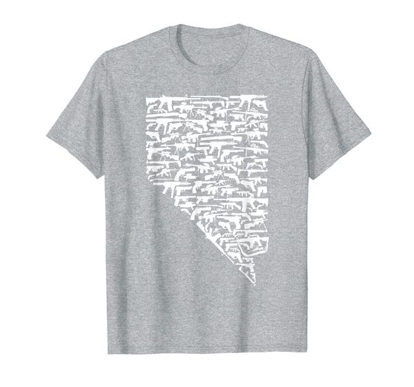 

state of nevada made up of guns 2nd amendment rights t-shirt, White;black