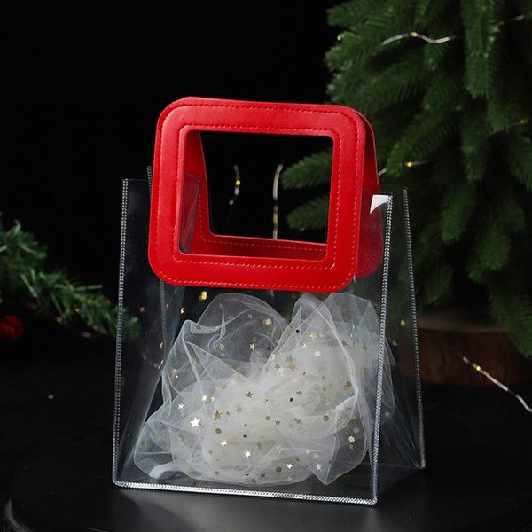 

transparent plastic tote bag wedding birthday party gift packaging box reusable shopping wrap