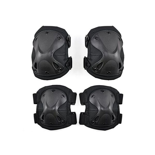 

elbow & knee pads outdoor combat and protective pad (black), Black;gray