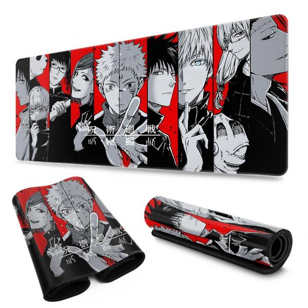 

mouse pads & wrist rests anime jujutsu kaisen 90x40cm xl locking edge large gaming pad computer gamer cs go keyboard manga mat