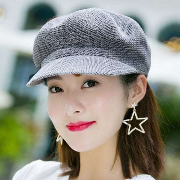 

the ball cap ball caps hat summer breathable cap korean octagonal female straw travel sun, Blue;gray