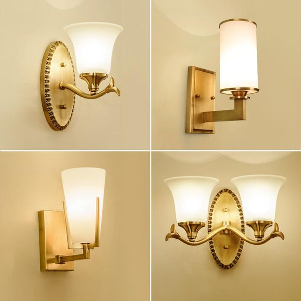 

wall lamp jmzm copper bedside american country simple aisle balcony creative single and double head