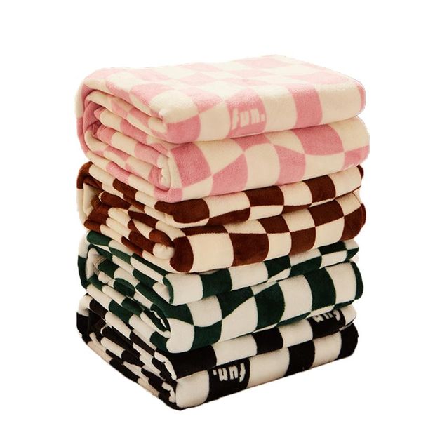

blankets winter lamb wool blanket double thick quilt cover soft plaid warm throw bed spread for beds