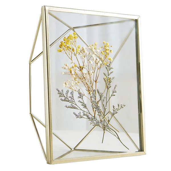 

dried flower glass iron po frame creative retro plant specimen picture wall home decorative eternal frames
