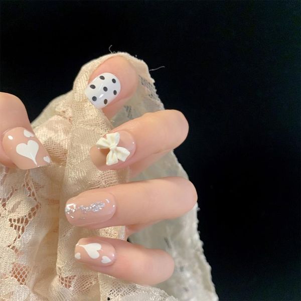 

false nails 24pcs nail summer style fullcover tips fake with glue art decoration press on, Red;gold
