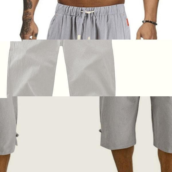 

men's shorts men's summer casual sports drawstring pocket polyester breathable beach simple all-match men clothing, White;black