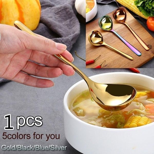 

spoons 1 pcs 304 stainless steel spoon family soup kitchen cooking