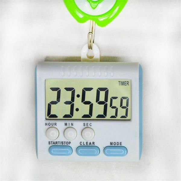 Timers Digital Kitchen Timer LCD LCD Relógio de contagem regressiva de tela com alarme alto suporte de penduramento de suporte de suporte de alarme