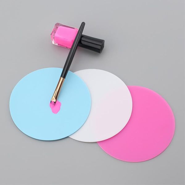 

nail art equipment 1pc silica gel palette mat pad washable salon manicure tool easy clean, Silver