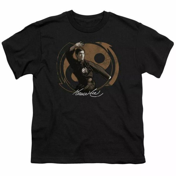 

bruce lee jeet kun do puse kids youth t shirt licensed martial arts tee black, White;black