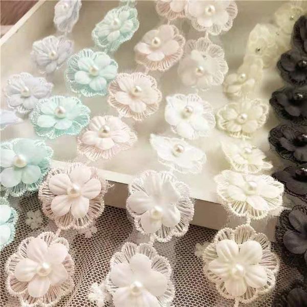 

bag parts & accessories organza white lace nails pearl flowers diy handmade decoration, Black