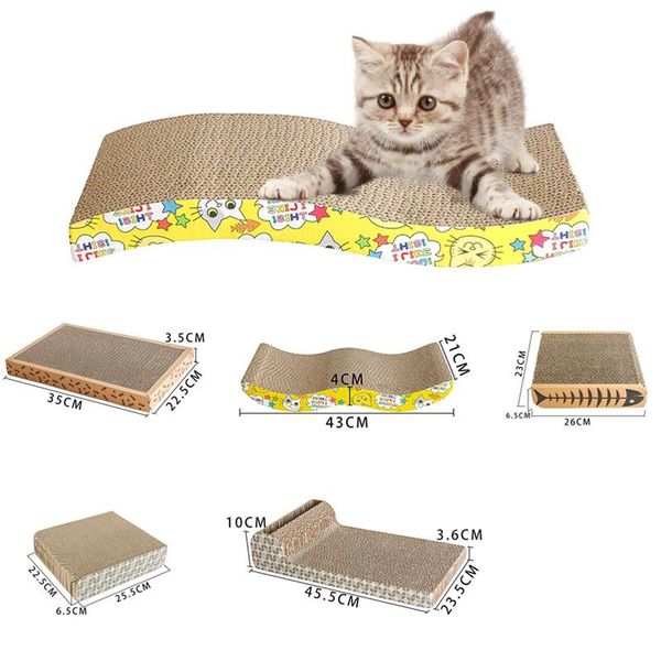

corrugated cat scratch board pad grinding nails interactive protecting furniture toy large size scratcher cardboard toys