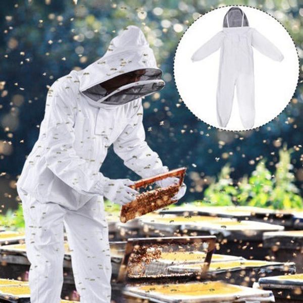 

3 Size Cotton Hooded Beekeeping Suit Veil Hat Jacket Protective Coverall Full Body Cover Beekeepers Costume apicultura Equipment
