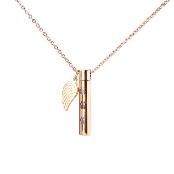 

pendant necklaces cpdd stainless steel memorial jewelry cylindrical chain necklace women men gift, Silver