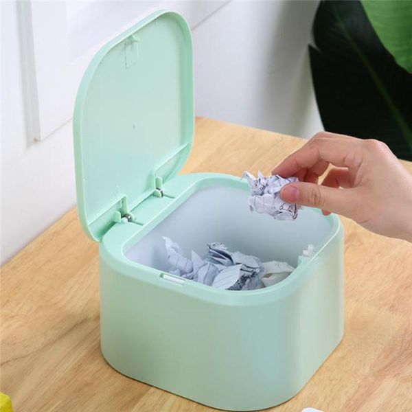 

waste bins mini multifunction deskpressure capped trash box can kitchen office garbage storage bucket 1 piece