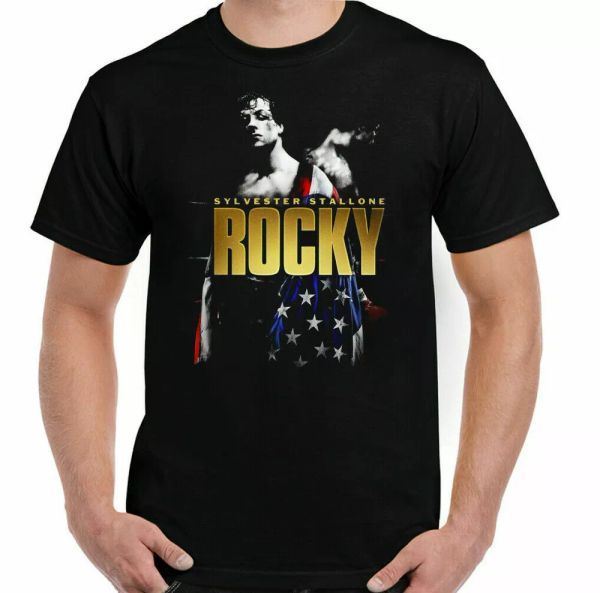 

rocky t-shirt, mens balboa italian stallion boxing boxer movie tee, White;black