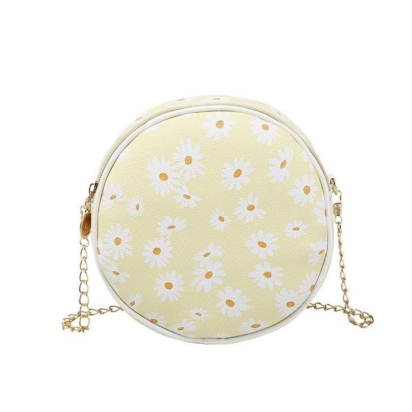 

evening bags 2021 korean version of summer and autumn products women's printed daisy small round bag messenger shoulder phone