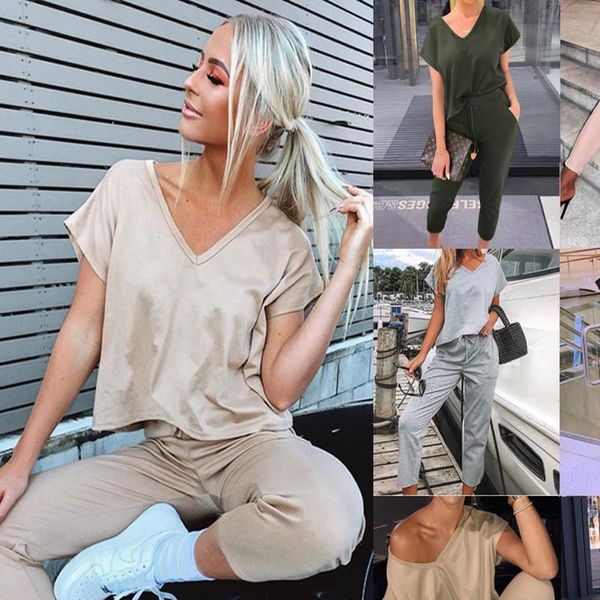 

womens tracksuits women sets pink black gray 2 pcs sweatsuit cotton summer casual pullover suits outfit two