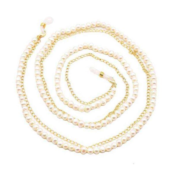 

korean natural freshwater pearl glasses chain fashion accessories anti slip, Silver