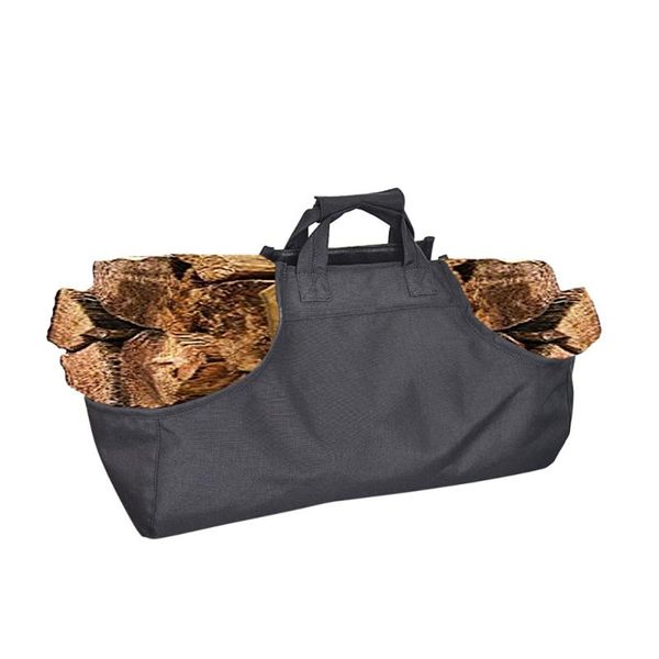 

storage bags pack black pile of firewood packs outdoor camping canvas heavy duty large log waxed carrier wear-resistant handbag