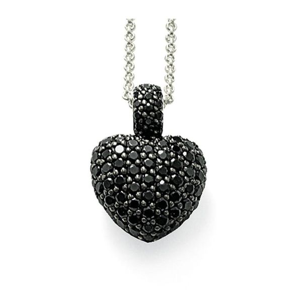 

pendant necklaces 925 sterling silver black paved heart chokers & pendants, style glam necklace jewelry gift for women