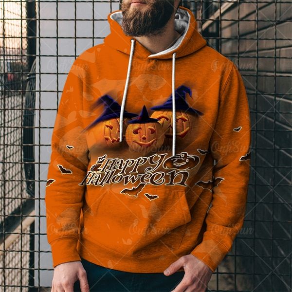 

men's hoodie 3d print sweater halloween horror digital hat, Black